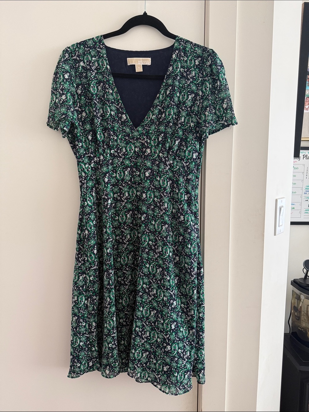 Michael Kors Green Paisley Midi Dress